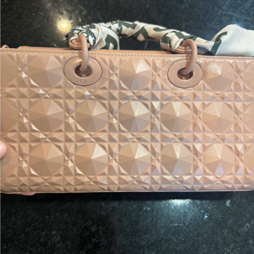 Dior Tan Geometric Pattern Women's Bag - Picture 8 of 15